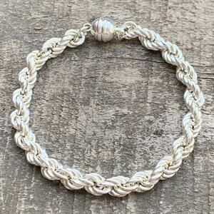 Milor Twisted Rope Bracelet Fine 950 Silver Made in Italy Vintage